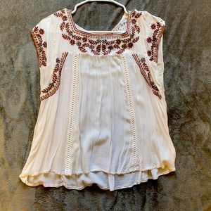 White embroidered tank top